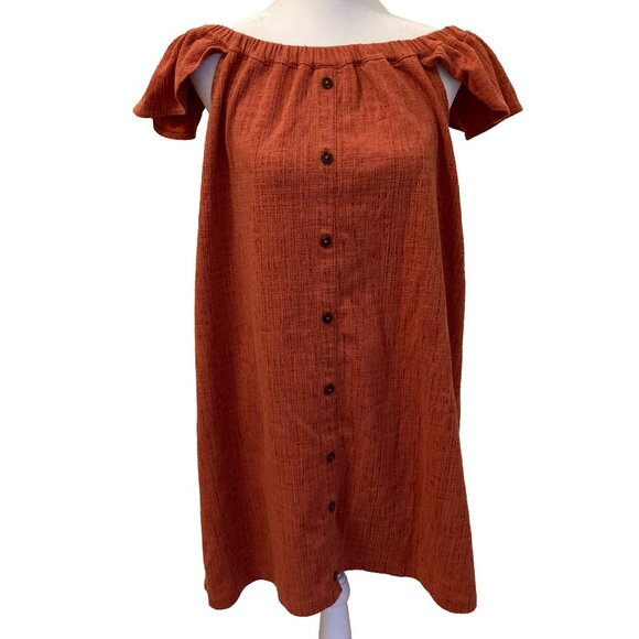 Madewell Burnt Umber Cotton Summer Mini-Dress – Size M - Picture 1 of 4